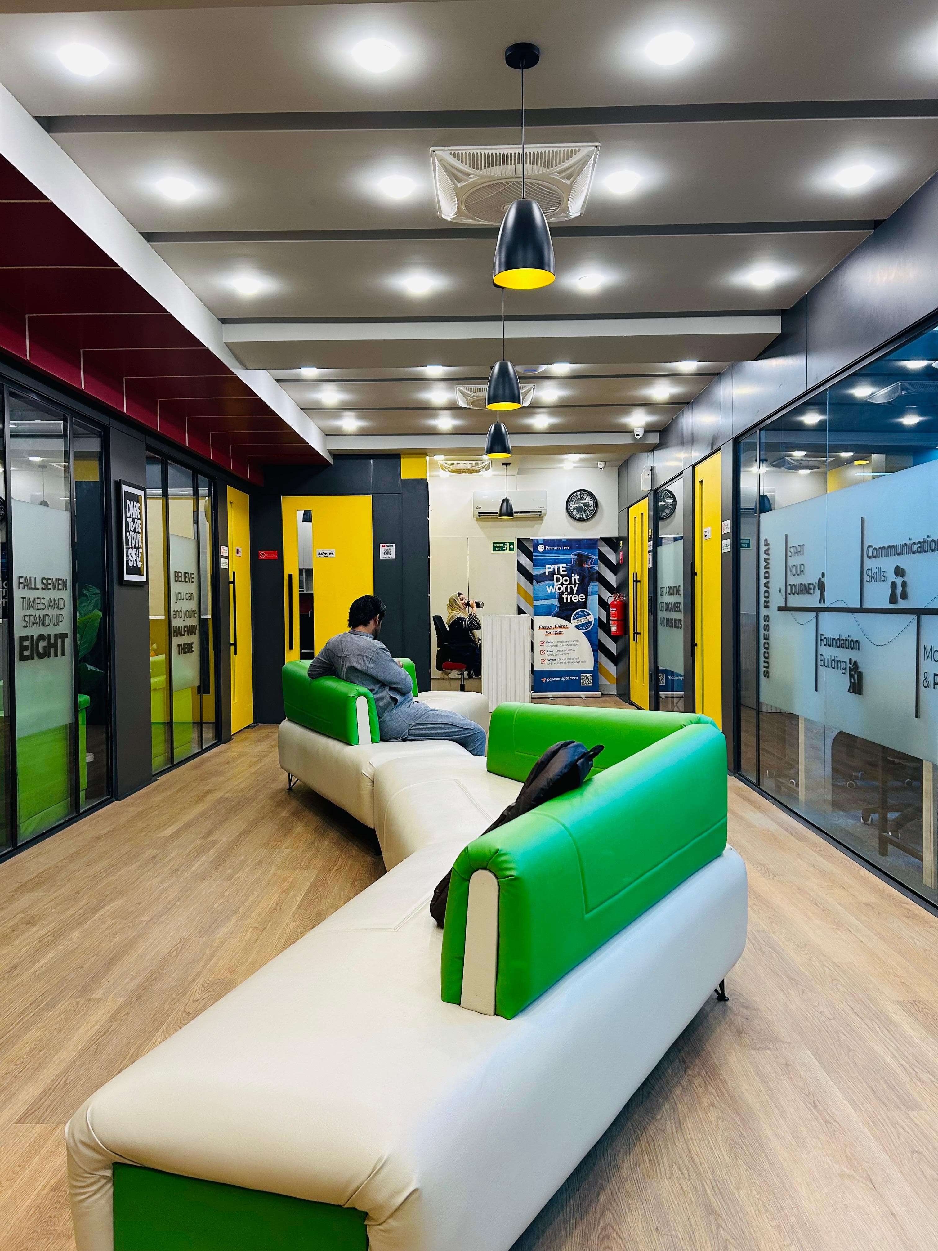 Campus lobby and classrooms at Edify College of IT